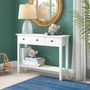 Modern Console Table with Drawers & Shelf